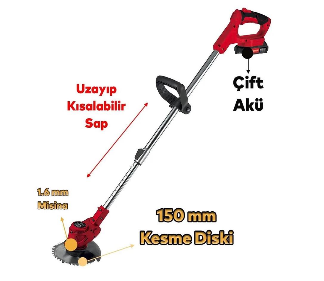 Rodex Elektrikli Şarjlı Yan Tırpan Çim Ot Biçme Kesme Rodex