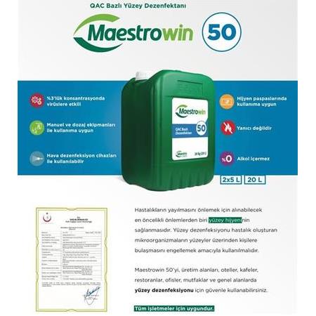 Maestrowin 50 QAC Bazlı Dezenfektan 5 LT