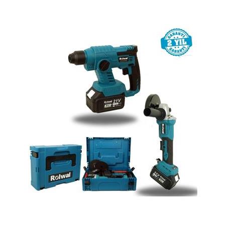 Rolwal Şarjlı Hilti-Şarjlı Taşlama 2'li Set 21 V 4,0 Ah