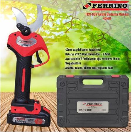 Ferrino G02 40mm Akülü Budama Makası Sensörlü 21V 2.0Ah