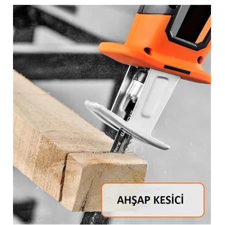 Garden Pro Lityum Akülü Pistonlu Tilki Kuyruğu Testere Ahşap / Metal / Plastik Kesme 21 V