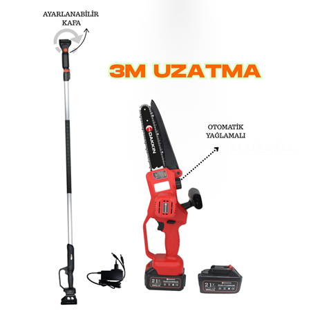 Dakın-CSB023 Akülü Budama Testeresi 8 inch + 3metre Uzatma Aparatı