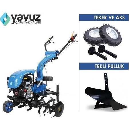 Yavuz Y200 Benzinli Motorlu Çapa Makinası 7 Hp Teker + Pulluk + Romörk