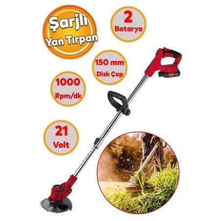 Rodex Elektrikli Şarjlı Yan Tırpan Çim Ot Biçme Kesme Rodex RDX9022 Li-on Çift Batarya